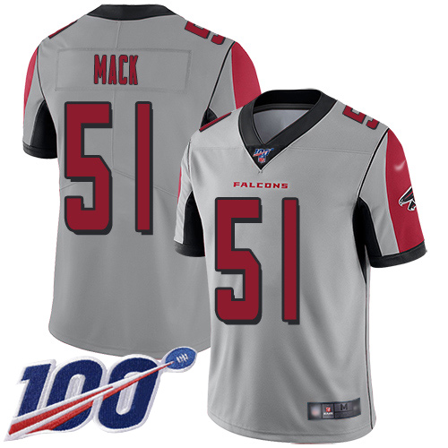Atlanta Falcons Limited Silver Men Alex Mack Jersey NFL Football #51 100th Season Inverted Legend